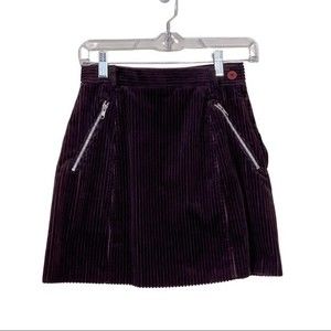 Y2K Vintage Chocolate Brown Corduroy Mini Skirt Necessary Objects